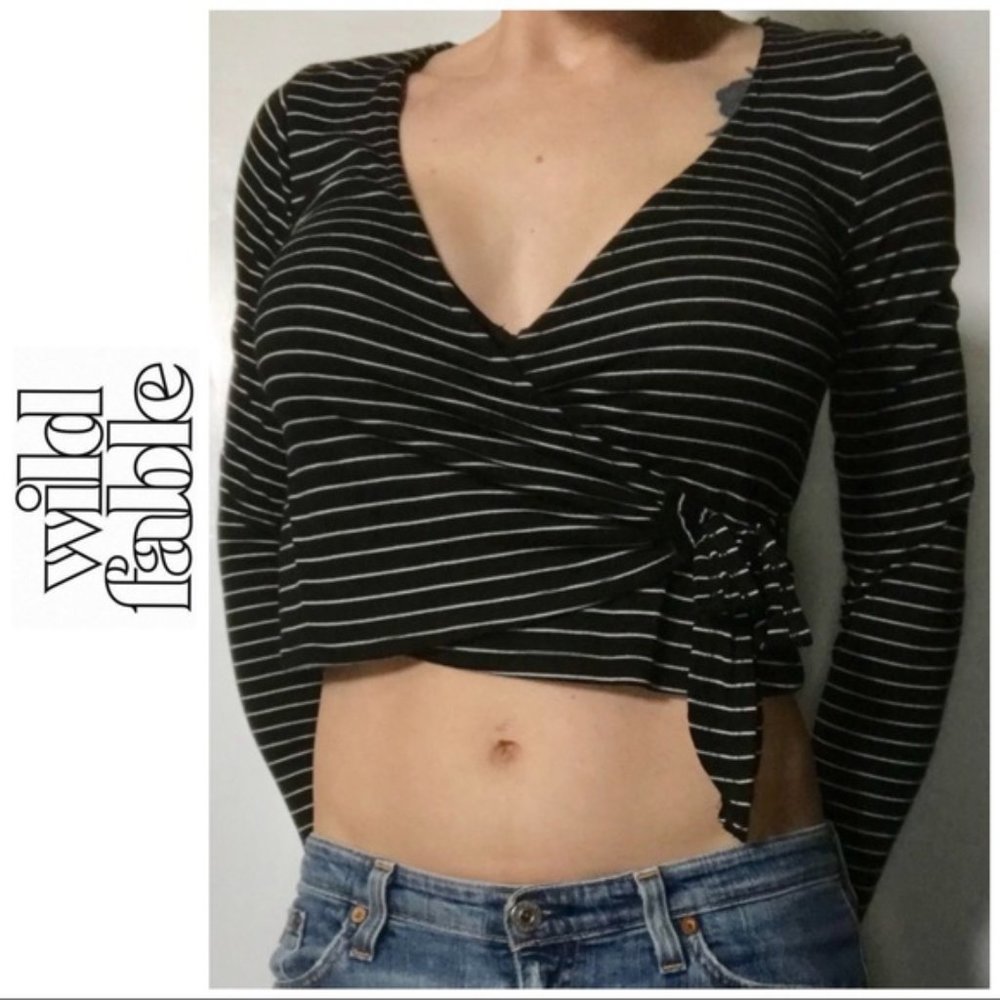 Wild Fable Cropped Wrap Around Top